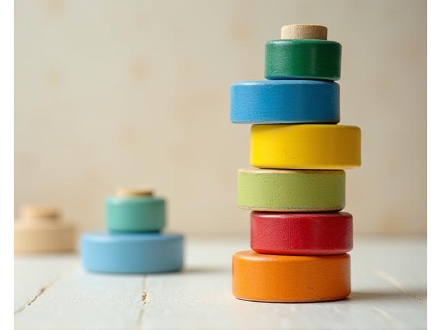 Colourful wooden building blocks